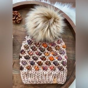 Hand made lotus flower beanie. NWOT.